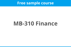 MB-310 Finance | D365FO | On-demand | Free trial course