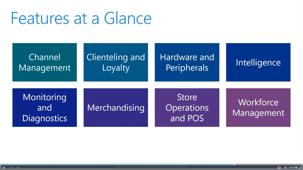 Features at at glance in Microsoft Dynamics 365 for Retail